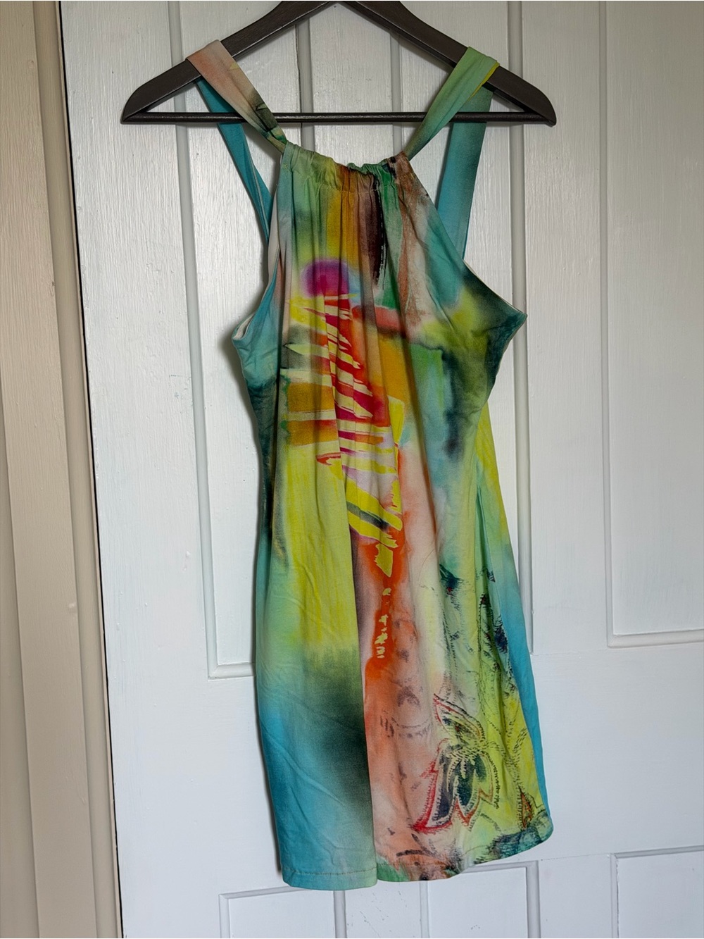 Multicolor Tie-Dye Halter Sundress